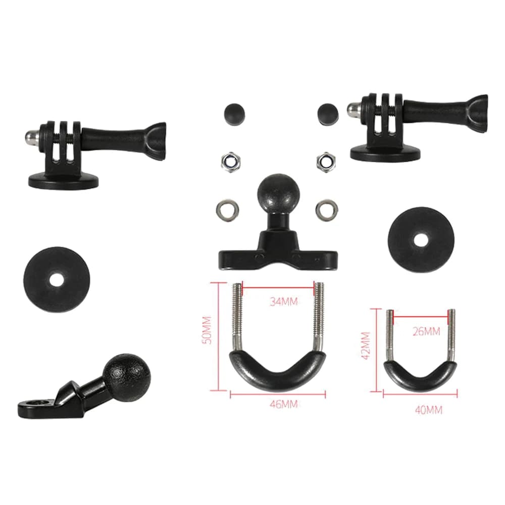 Heavy-Duty Aluminum Camera Mount for Motorcycles/bikes - 360Ball Head, Universal 1/4" Screw (Gopro 9/8/7, Dslr, Action Cam)