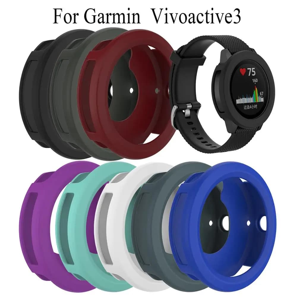 Orologio intelligente in silicone morbido Telaio ultrasottile per Garmin Vivoactive 3/Elemento Custodia protettiva per orologio Garmin vivoactive 3