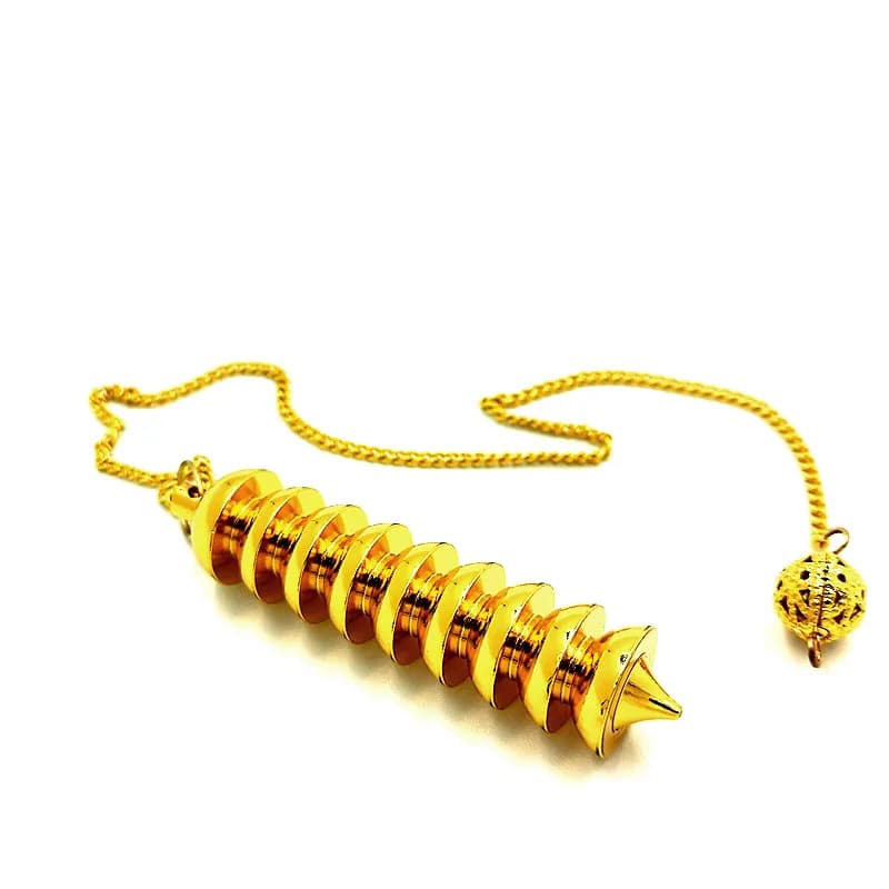 Pendolo in rame per ciondolo Reiki Guarigione Divinazione Spirituale Wicca Amuleto a forma di vite Chakra Pendolo terapia di energia pendulo