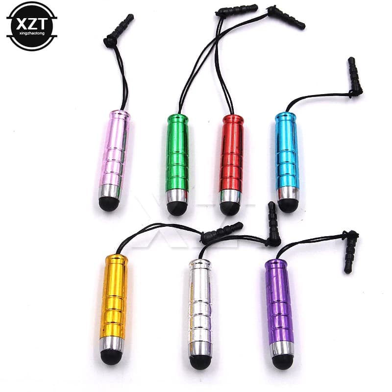 10 pezzi mini stilo a punta fine stilo touch screen capacitivo universale per tablet laptop intelligenti penne con tappi antipolvere