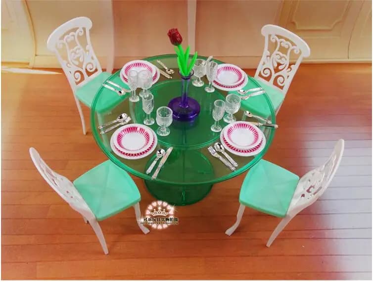 Stoviglie autentiche per bambole da 30 cm, mobili per la casa delle principesse, accessori da cucina, set da tavolo da pranzo per bambole 1/6 bjd, regalo giocattolo