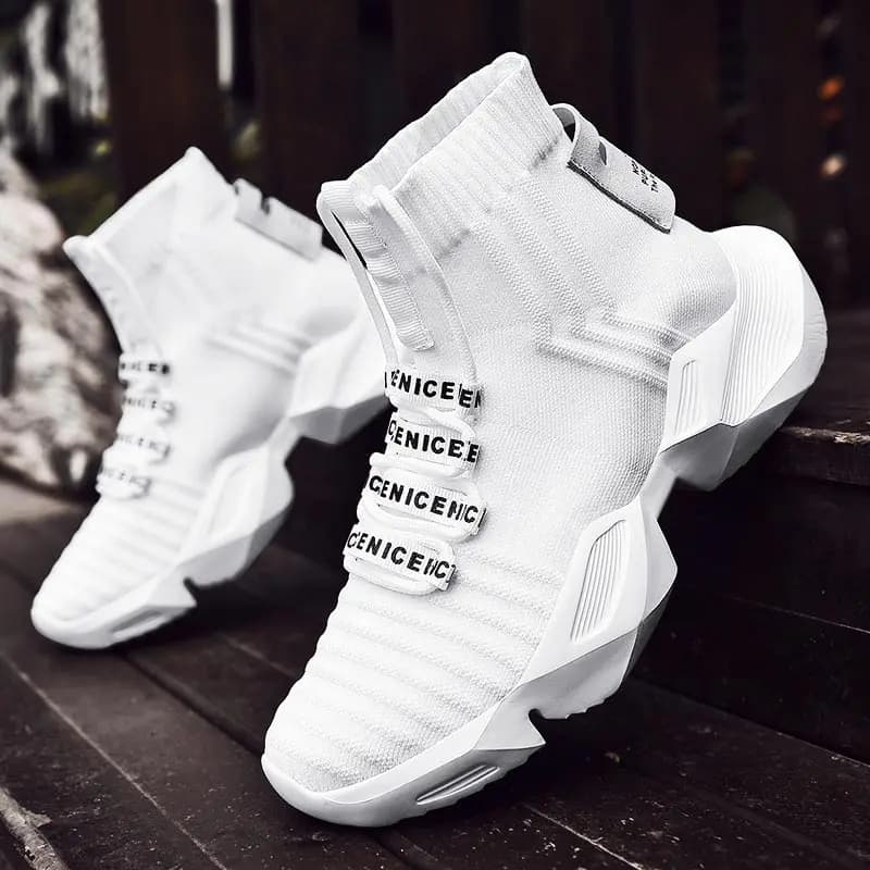 Plus Size High Top Massive Sport Sock Boot Man Socks Sneakers Men's Running Sport Shoes White Sports Shoes Men's Gym GME-1560