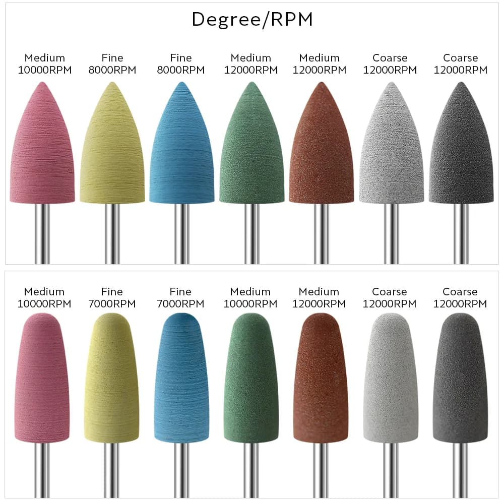 AriesLibra Nail Drill Tips Rubber 28 Types of Brake Silicone Polishing Board Electric Nail Lime Tools for manicure for pedicure