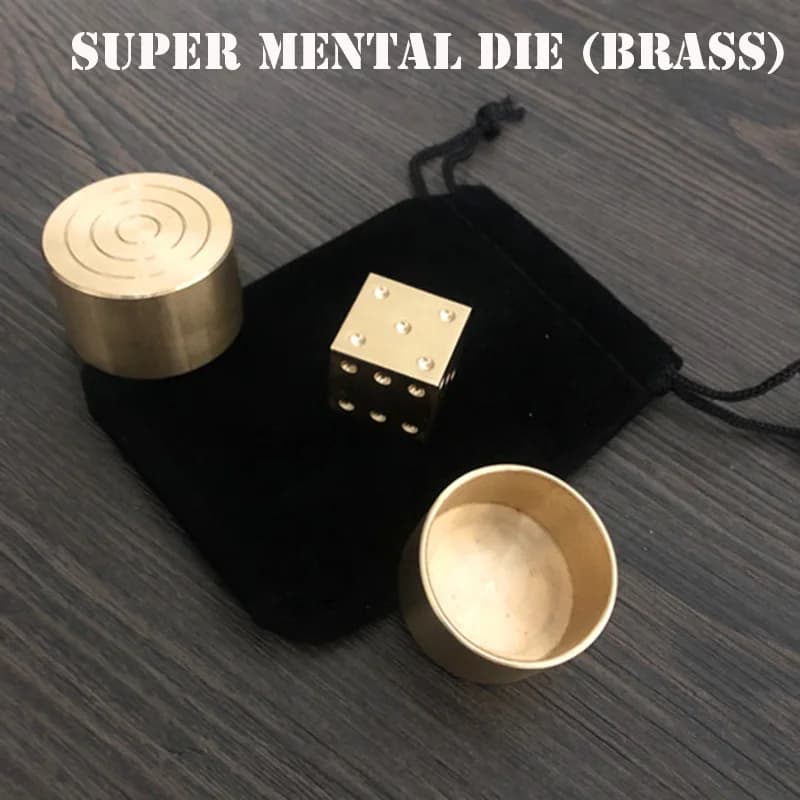 Super Mental Die (ottone) trucchi magici mago Close Up illussgimmick Prop Metalism giocattoli classici dadi previsione numero Magia