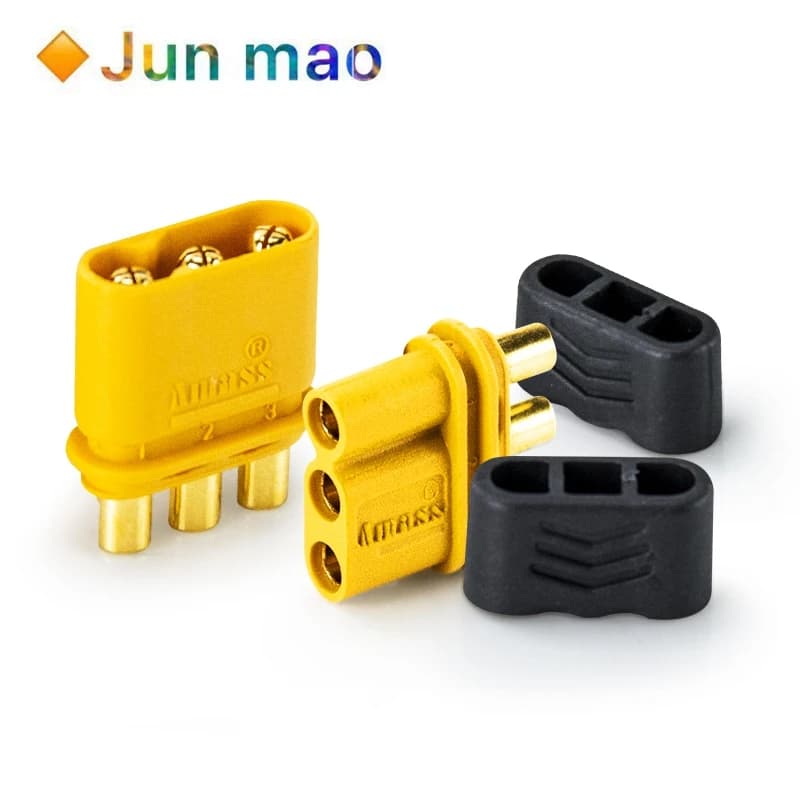 Spina connettore maschio femmina MR30 a 5 coppie con guaina connettore a testa dritta a tre pin ad alta corrente per droni RC