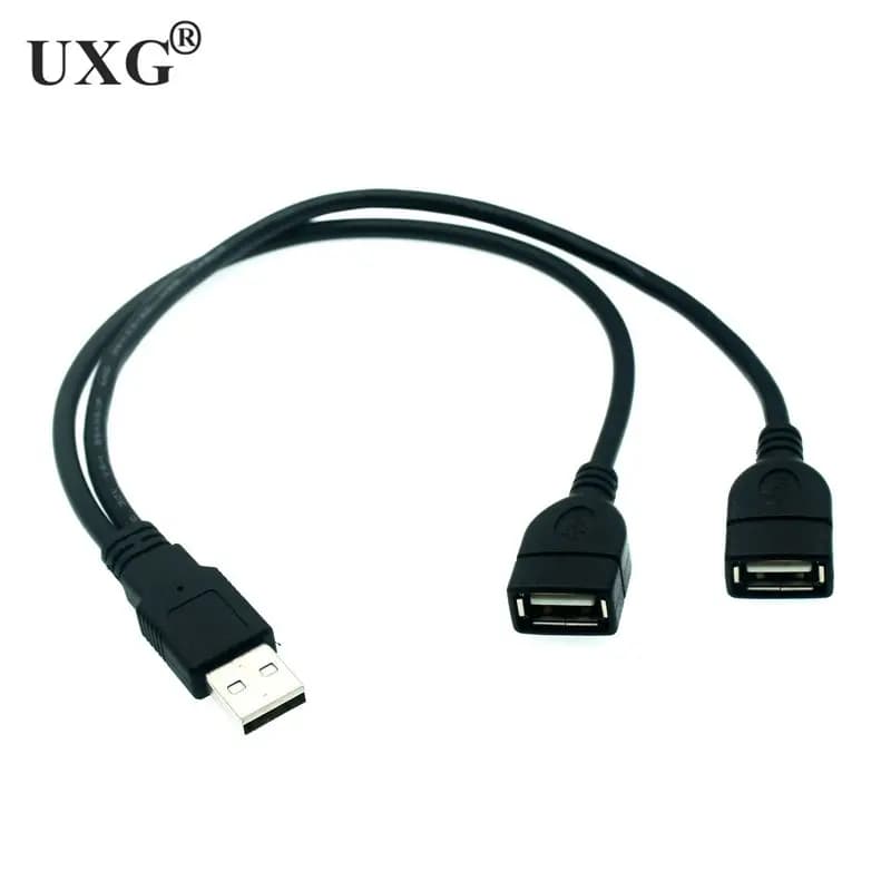 USB 2.0 A 1 maschio a 2 Dual USB femmina Hub dati Adattatore di alimentazione Y Splitter Cavo di alimentazione di ricarica USB Cavo di prolunga 30 cm
