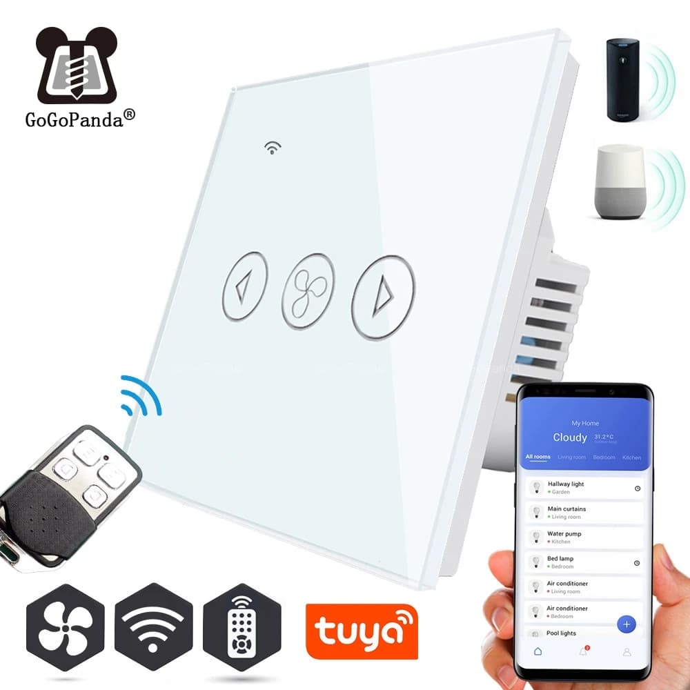 New EU Standard di Fan Dimmer Wifi App di Controllo Interruttore di Tocco Intelligente Automazione Interruttore Impermeabile 220V eWelink o Tuya A Distanza