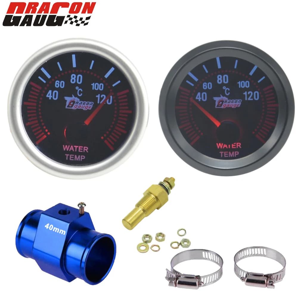 Dragon 52mm Sunglasses White And Black Backlight Car Racing Water Temp Gauge 40-120 Celsius Temperatur Meter