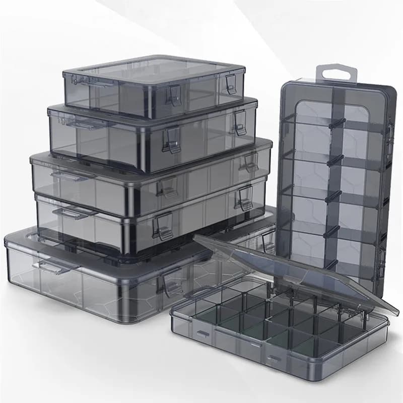Organizzatore 9-24 griglie Contenitore di stoccaggio regolabile Scomparto Scatola di immagazzinaggio in plastica Componente Vite Custodia per esposizione Contenitore