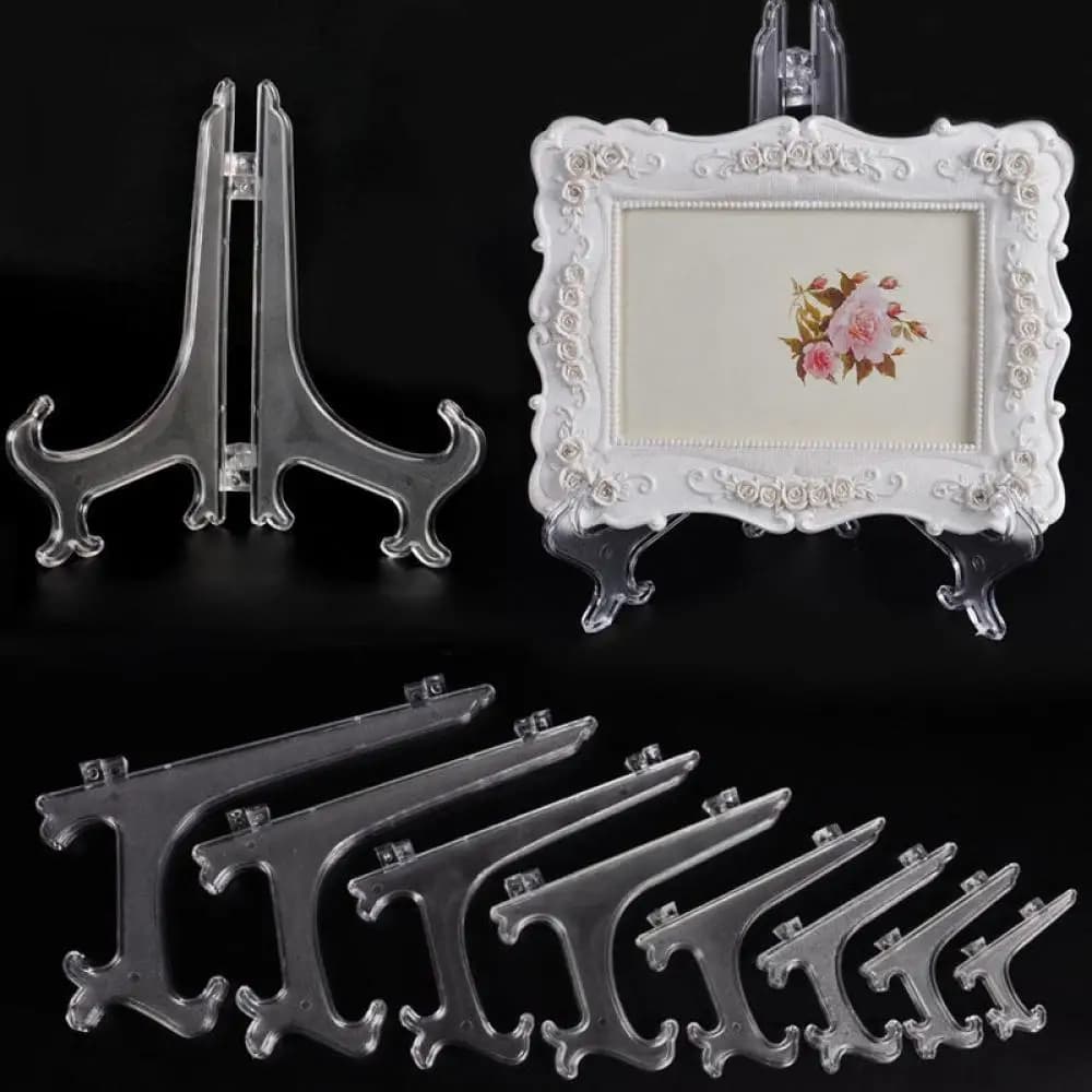 1pc 3/5/7/9inch di Modo di Plastica Trasparente Piatto Display Cavalletto Cornice Trasparente Cavalletto supporto Arti Caso I Titolari di Visualizzazione delle Foto