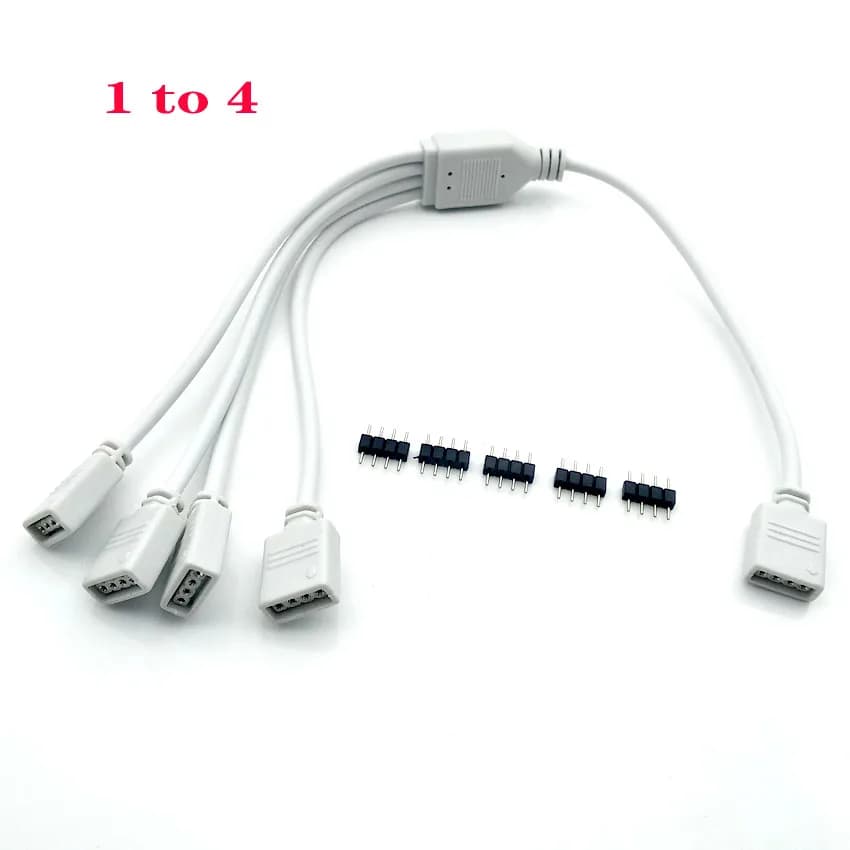 4 Pin 5 Pin Led RGB Connector Cable 1 to 2/ 1 to 3/ 1 to 4 RGB RGBW 4 Pin Splitter cable for 3528 5050 LED Strip Light