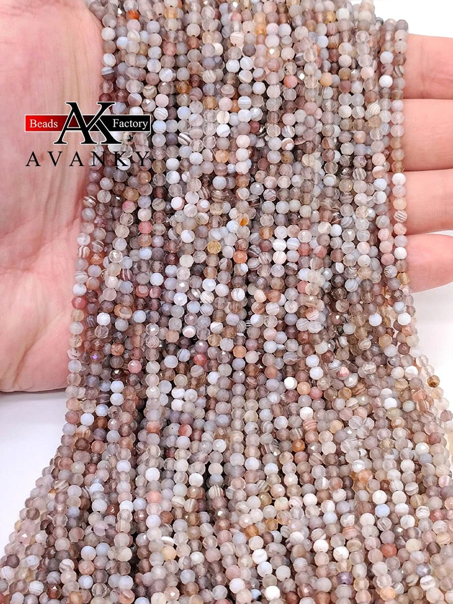 Branelli allentati sfaccettati 2 3 4MM per la collana del braccialetto che fa 15"