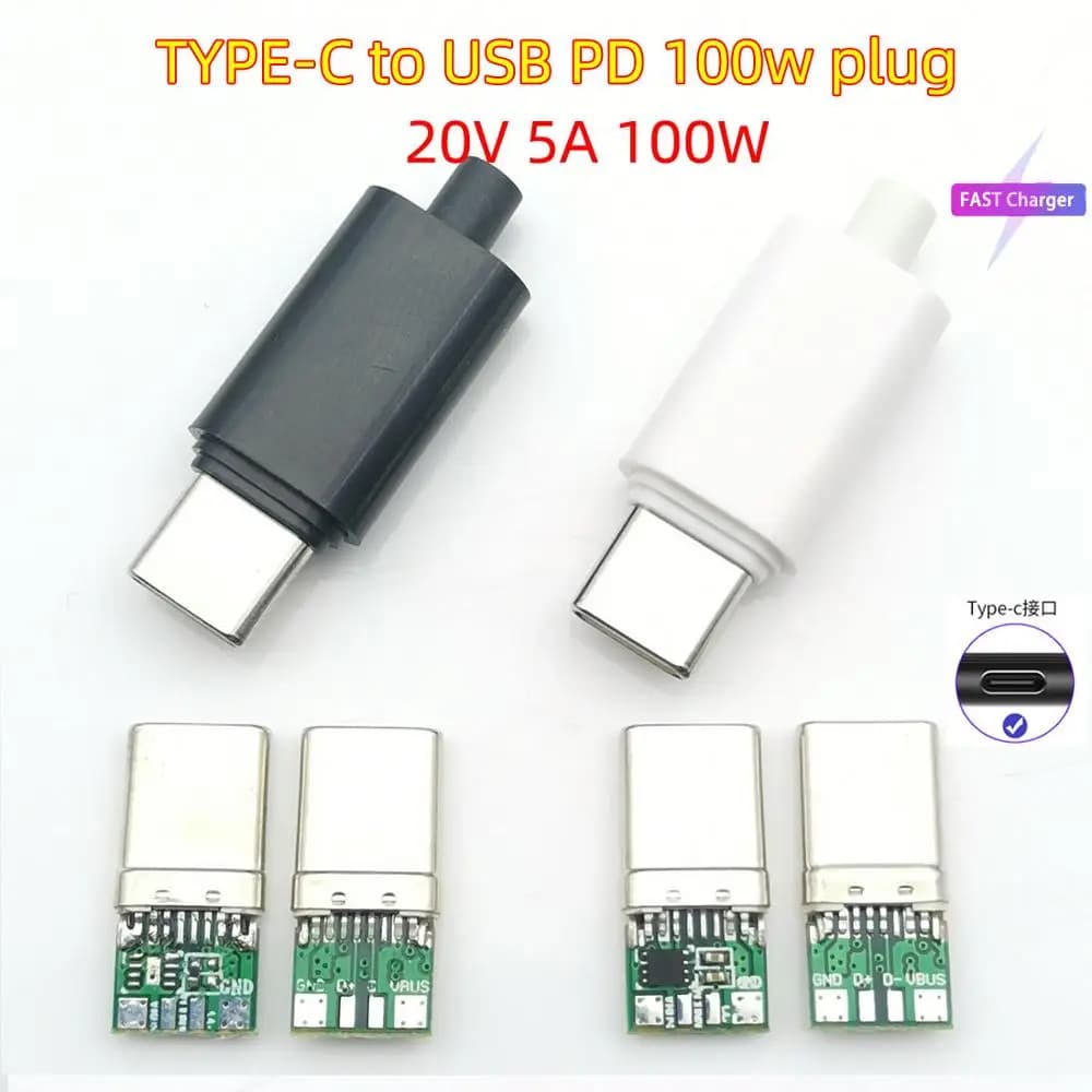 Welding cable type USB C type Spina PD 100W 20V 5A Fast charging connector Fast charging cable Power data adapter With case