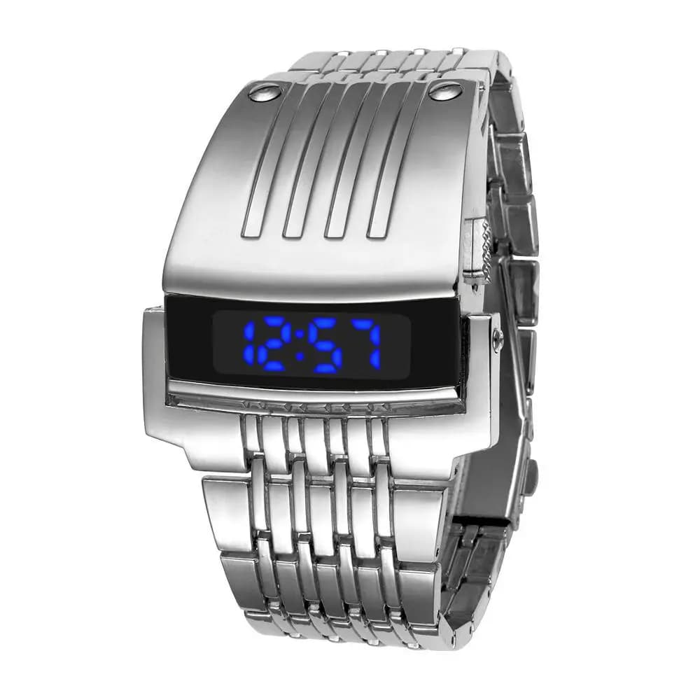 Free Shipping 2020 Digital Led Watch Men's Sports Watches Stainless Steel Electronic Watch Black Fashion Large LED Wrist Watch