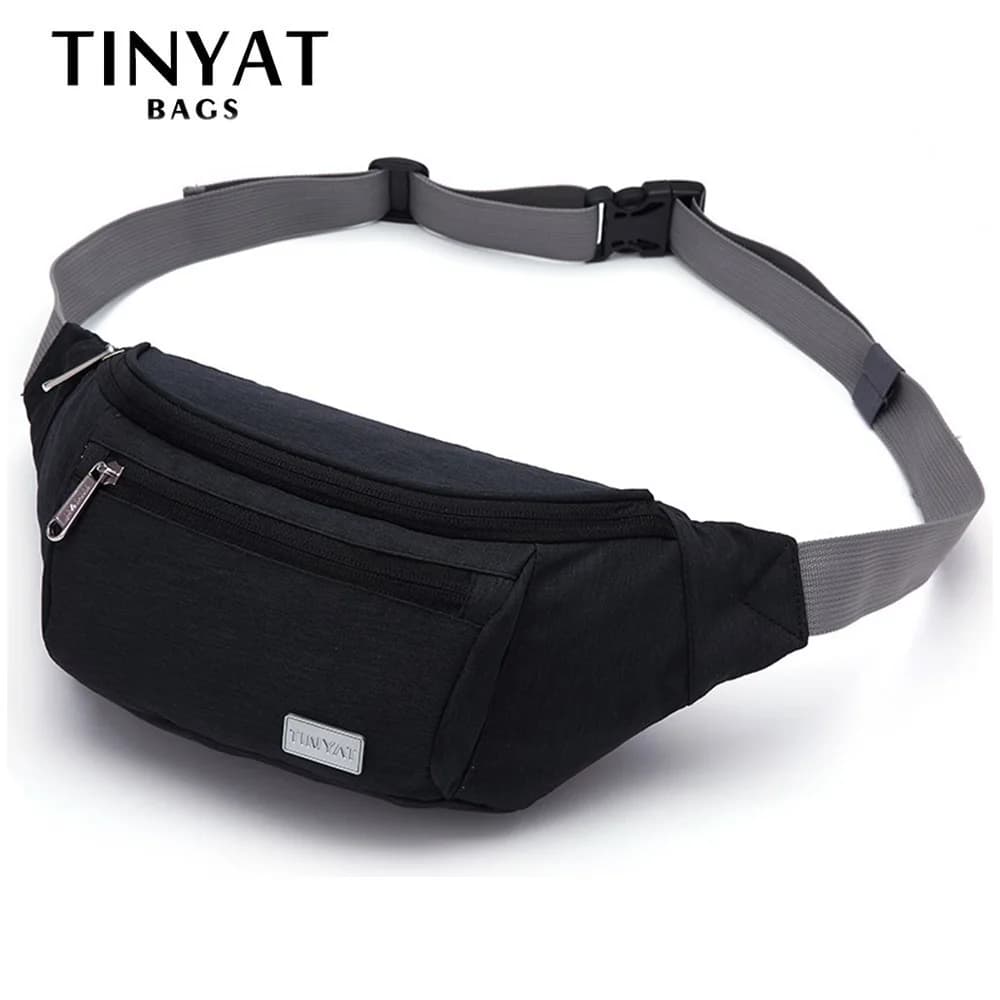 TINYAT marsupio da uomo marsupio da viaggio marsupio marsupio per uomo donna borsa a tracolla in tela a tracolla Casual per cintura marsupio Unisex