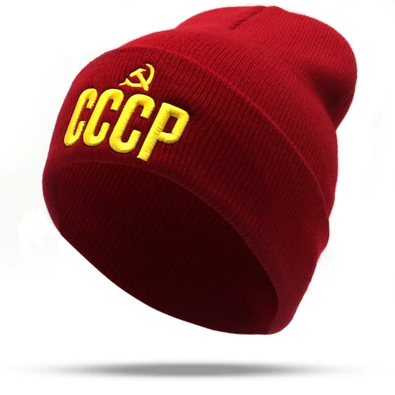 Ricamo 3D CCCP URSS berretto lavorato a maglia flessibile osso di cotone berretti casual moda donna berretti uomo cappelli invernali caldo all'ingrosso