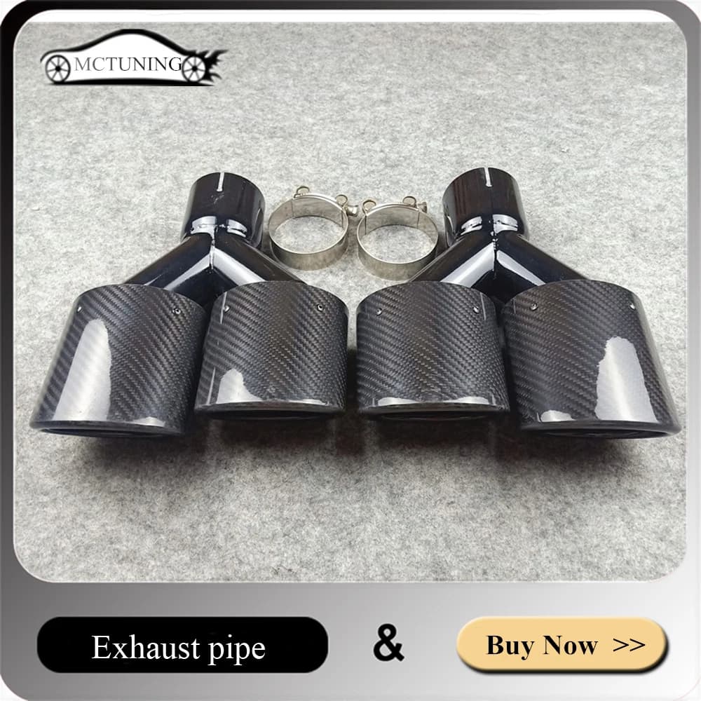 1 paio di tubi silenziatori di scarico doppi modello Y per auto universali punte posteriori per ugello marmitta diffusore di scarico ovale