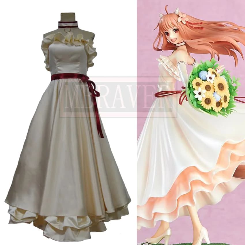 Spice and Wolf Holo 10 Anniversary Wedding Dress Cosplay Costume Halloween Party Uniform Outfit Custom Made Any Size