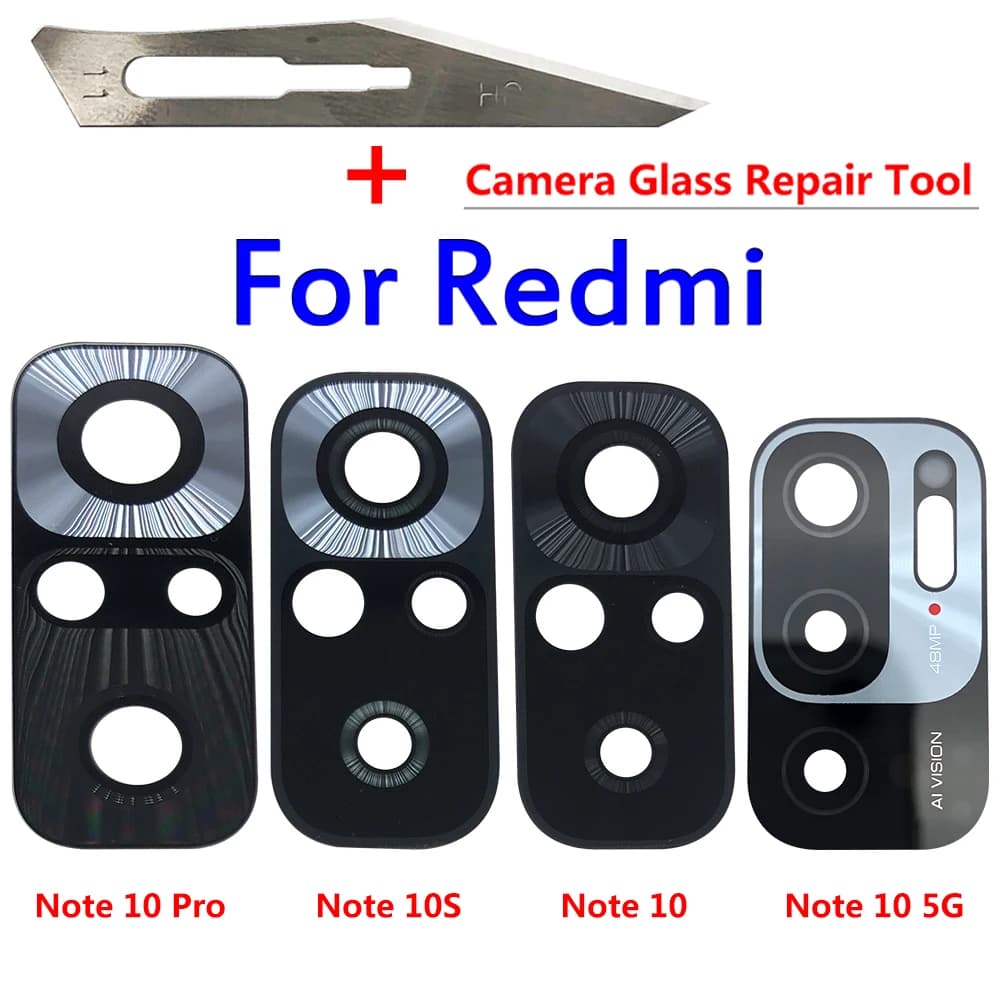 2PCS, NUOVA lente in vetro per fotocamera posteriore posteriore con adesivo di ricambio per riparazione per Xiaomi Redmi Note 11T 11 10T 5G 10S 10 Pro Plus 5G
