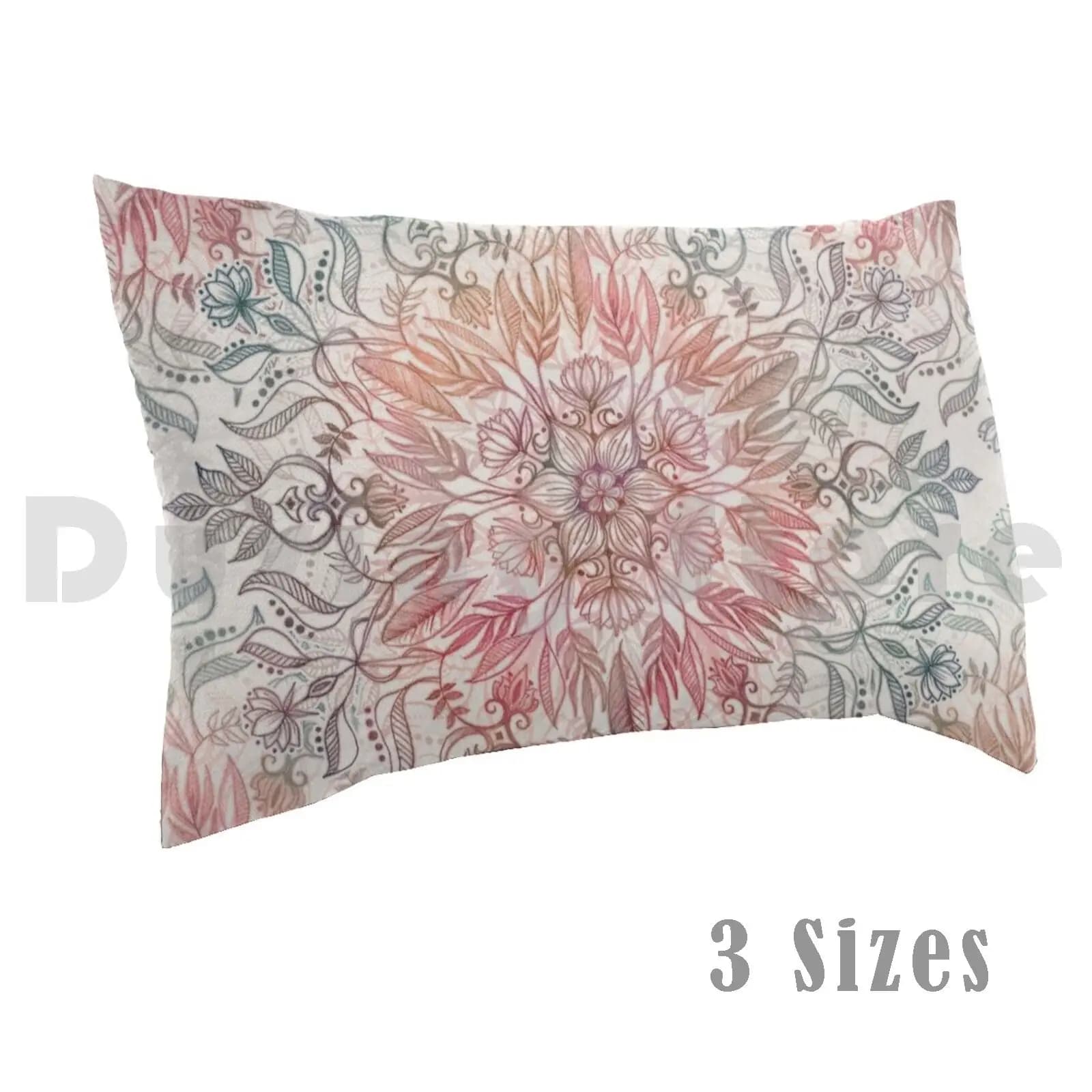 Mandala speziato autunnale in corallo, crema e rosa Federa per cuscino stampata 35x50 Matita Mandala arancione disegnata a mano