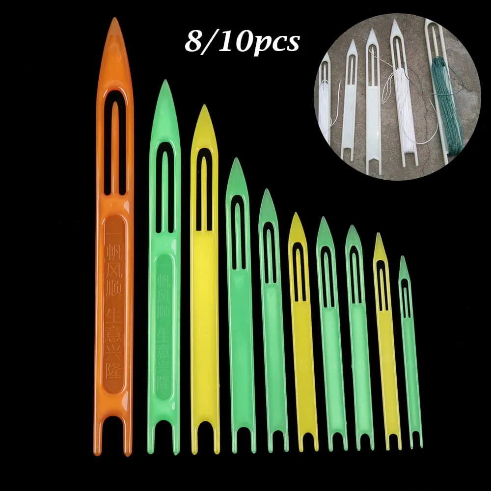 8/10Pcs colore casuale antiruggine tessitura di plastica rete da pesca ago riparazione riparazione rete navette accessori attrezzature