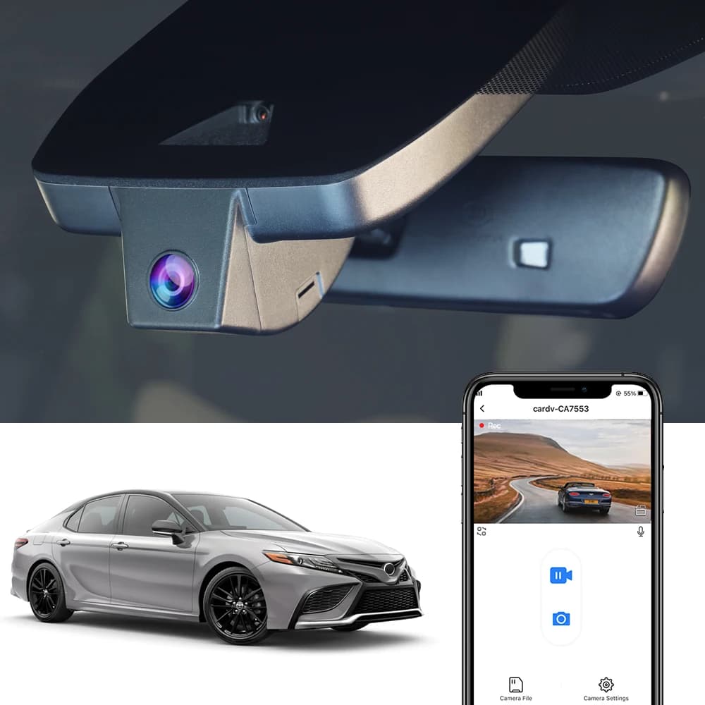 Fitcamx 4K Dash Cam for Toyota Camry 8th Generation XV70 2018-2026, DVR for OEM Style Design Cars, Night Vision, Loop Recording, WiFi
