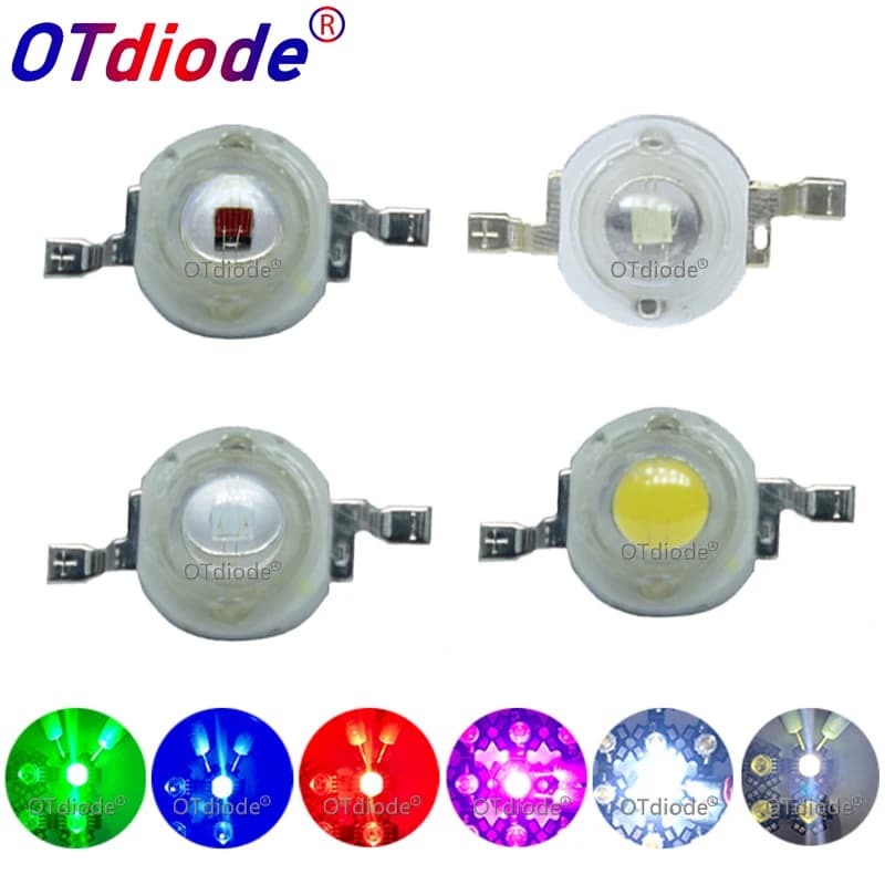 10 pz 1 W 3 W LED Ad Alta Potenza Diodo Emettitore di Luce LED Chip SMD Bianco Caldo Rosso Verde Blu Giallo Per Faretto Da Incasso Lampada Lampadina
