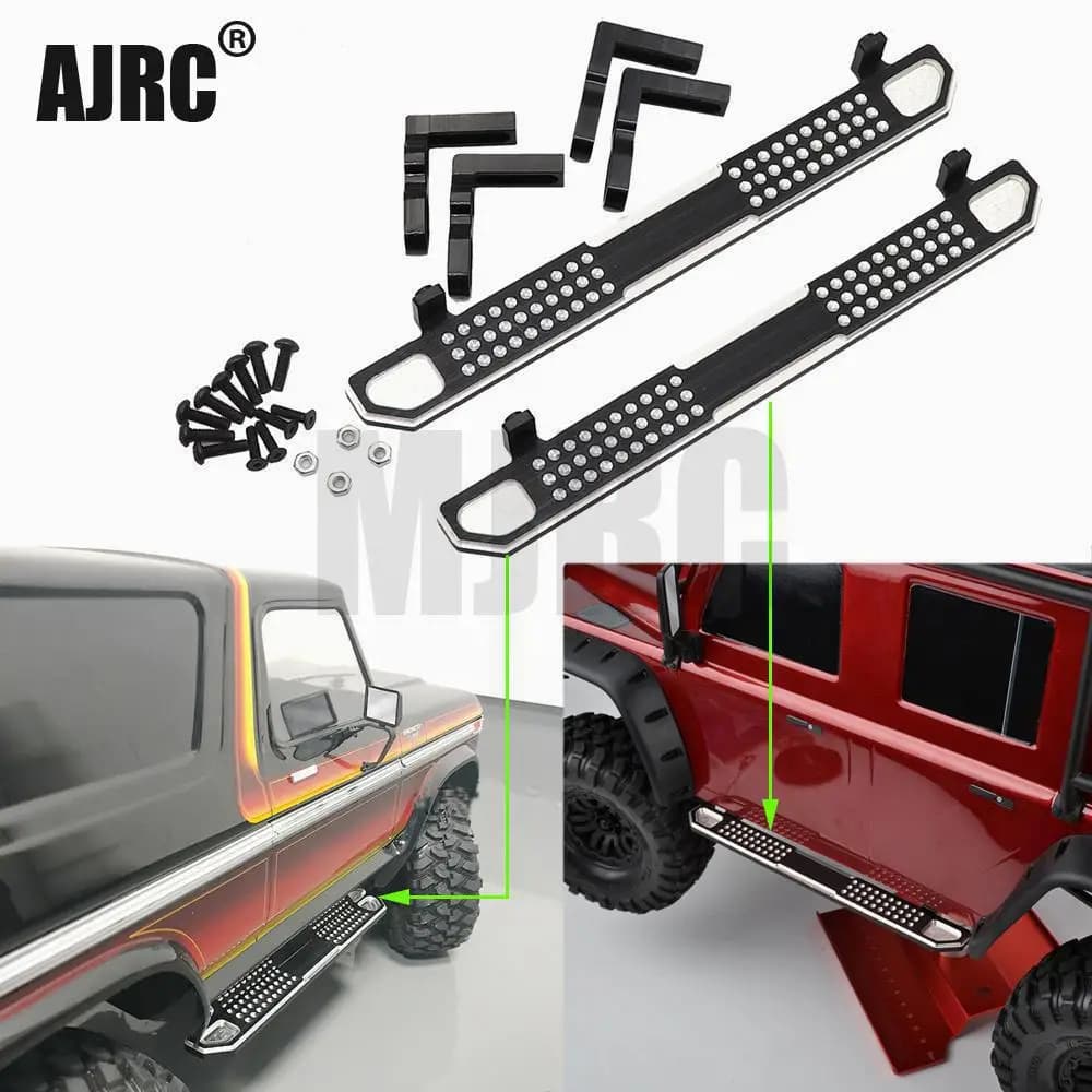Ajrc 2-piece aluminum side pocket pedal for Trax Trx-4 Trx4 Defender Bronco 1/10 Scala Rc Crawler Updated Parts