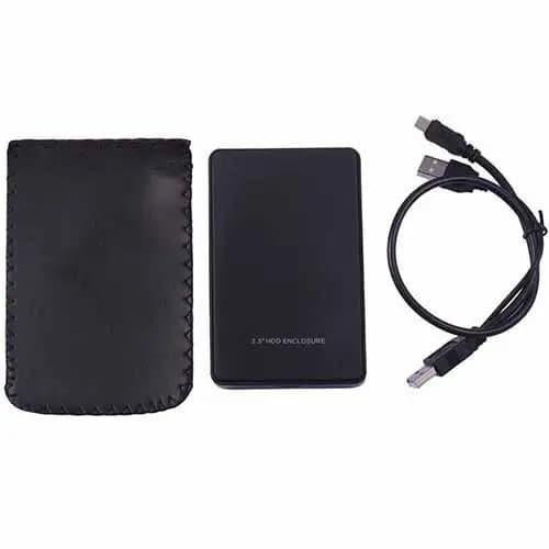 Custodia SSD nera per custodia HDD USB 2.0 per disco rigido SATA esterno da 2,5 pollici per disco rigido con interfaccia SATA fino a 2 TB