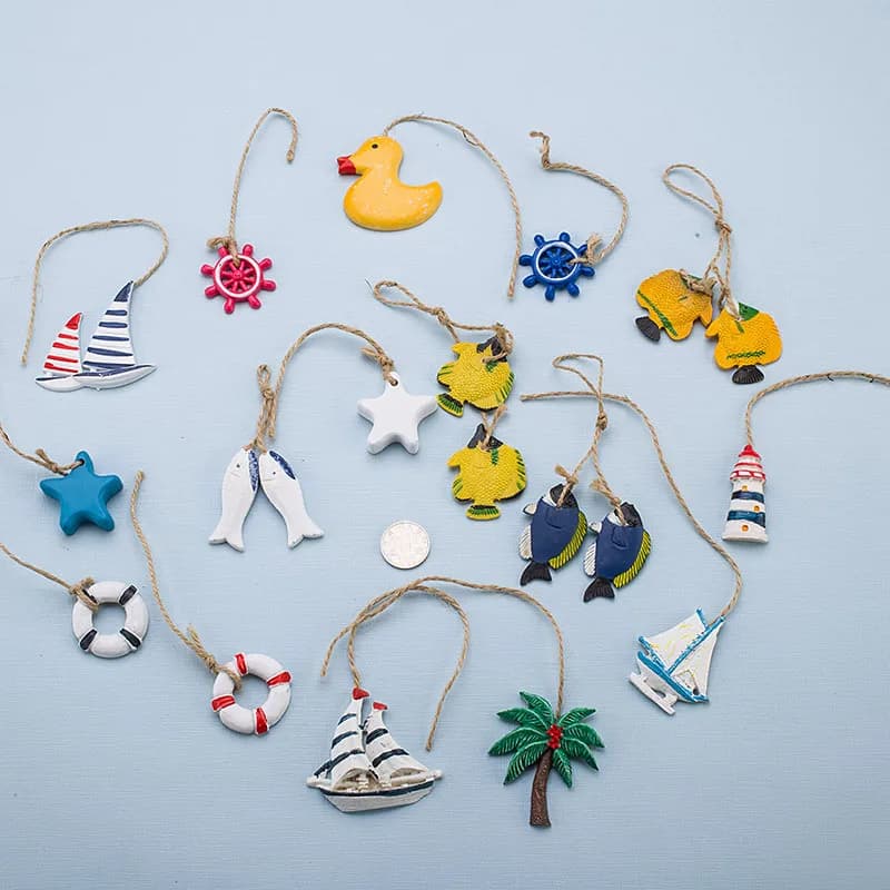 Stile 23 arredamento mediterraneo Home Mini accessori per reti da pesca stella marina piccolo pesce ancora timoniere salvagente ciondolo Walldecor