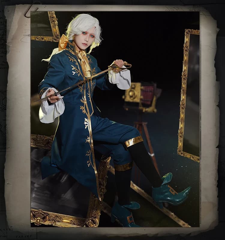 High Quallity Chinese Anime Identity V Joseph Desaulniers Earl Photographer Man Cosplay Costume Bow Tie + Top + Pants + Scarf
