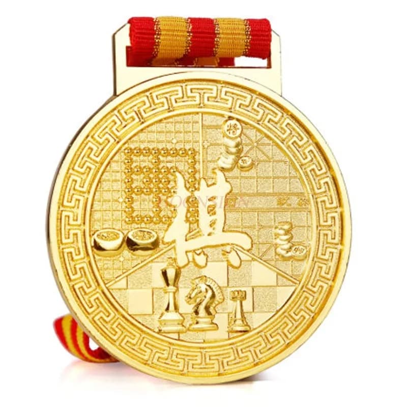 Medaglia Go per bambini Principianti Backgammon Othello Medaglia da competizione per l'apprendimento per adulti Oro Argento Bronzo Corona Stagione asiatica