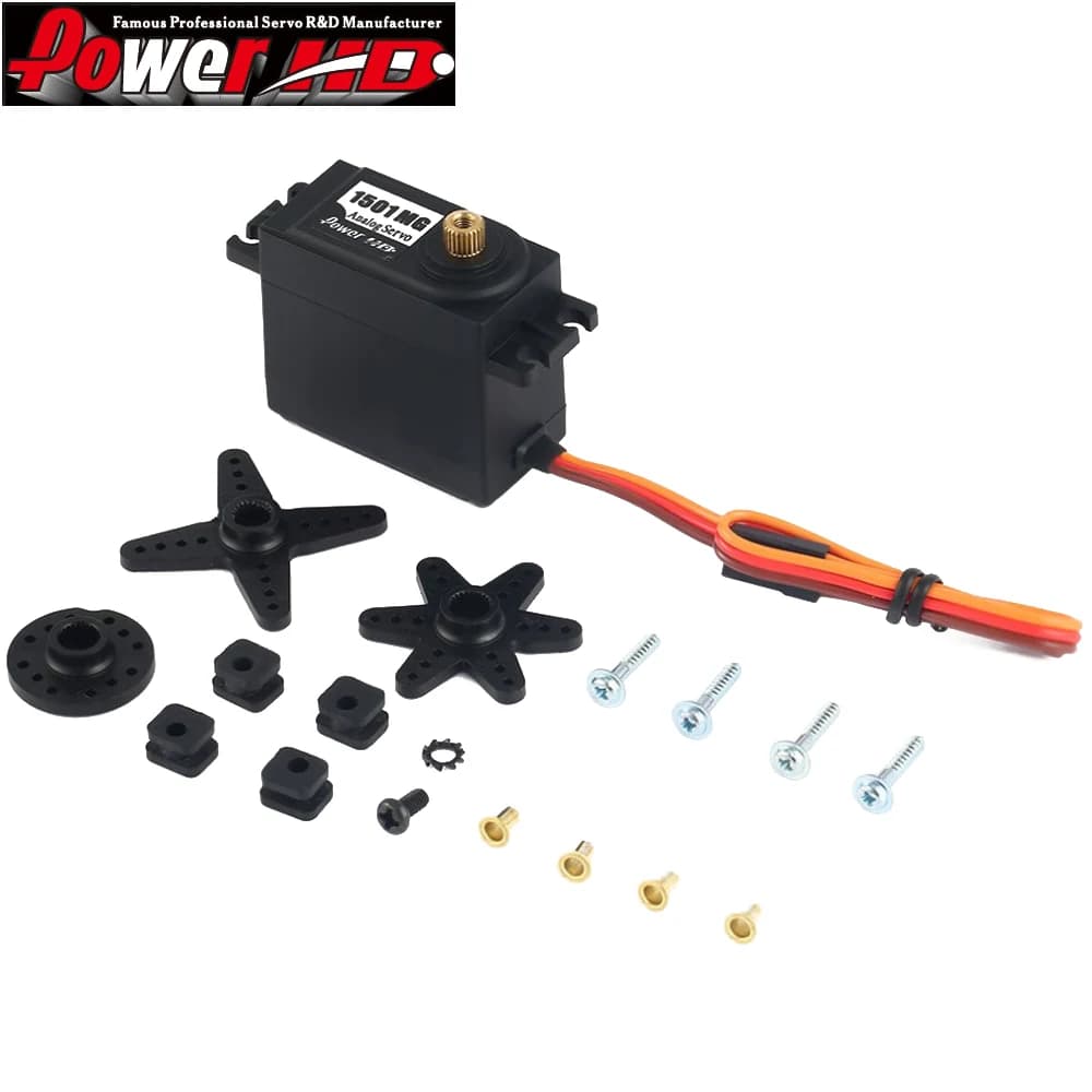 Servo Analogico Power HD 1501MG 60G ad Alta Coppia con Ingranaggi Interamente in Metallo 17KG 0.14 Sec per Auto RC, Robot, Aeroplani e Giocattoli
