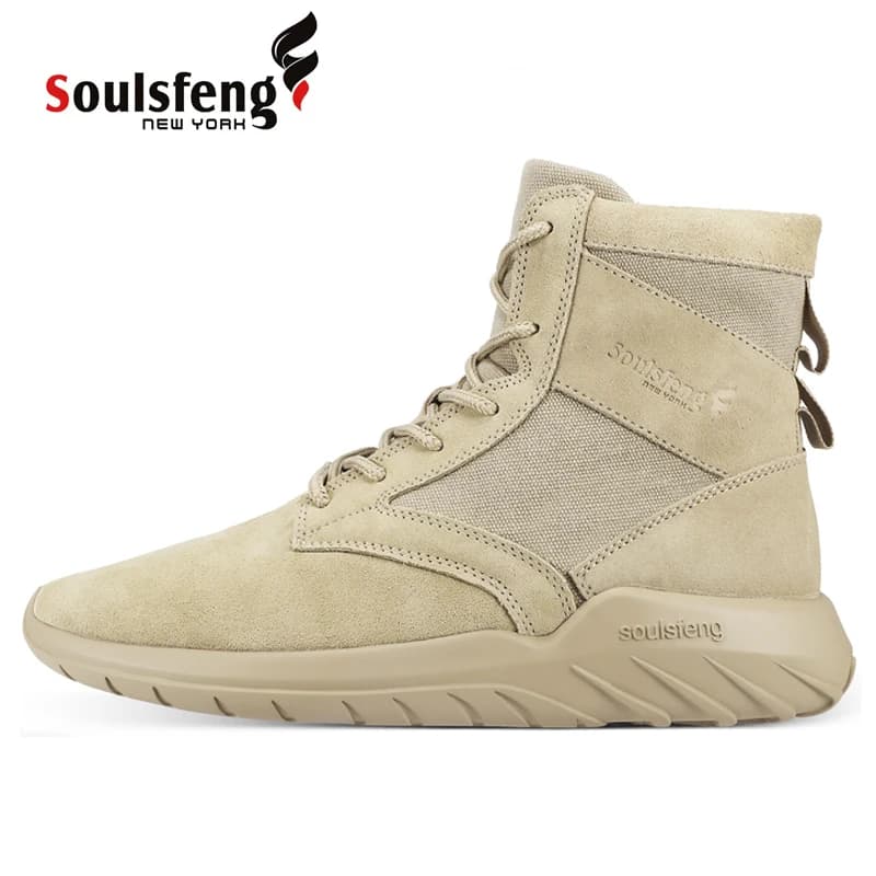 Soulsfeng Fire Team Stivali Desert Boots Alti Taglia Grande da Uomo, Antiscivolo, Leggeri, da Combattimento; Scarpe da Trekking Antiscivolo da Donna