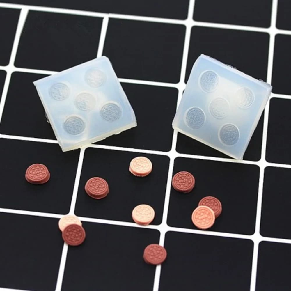 Mini Biscuit Silicone Mold Fondant Sugar Cake Chocolate DIY Clay Crystal Epoxy UV Silicone Molds Baking Tool Kitchen Accessories