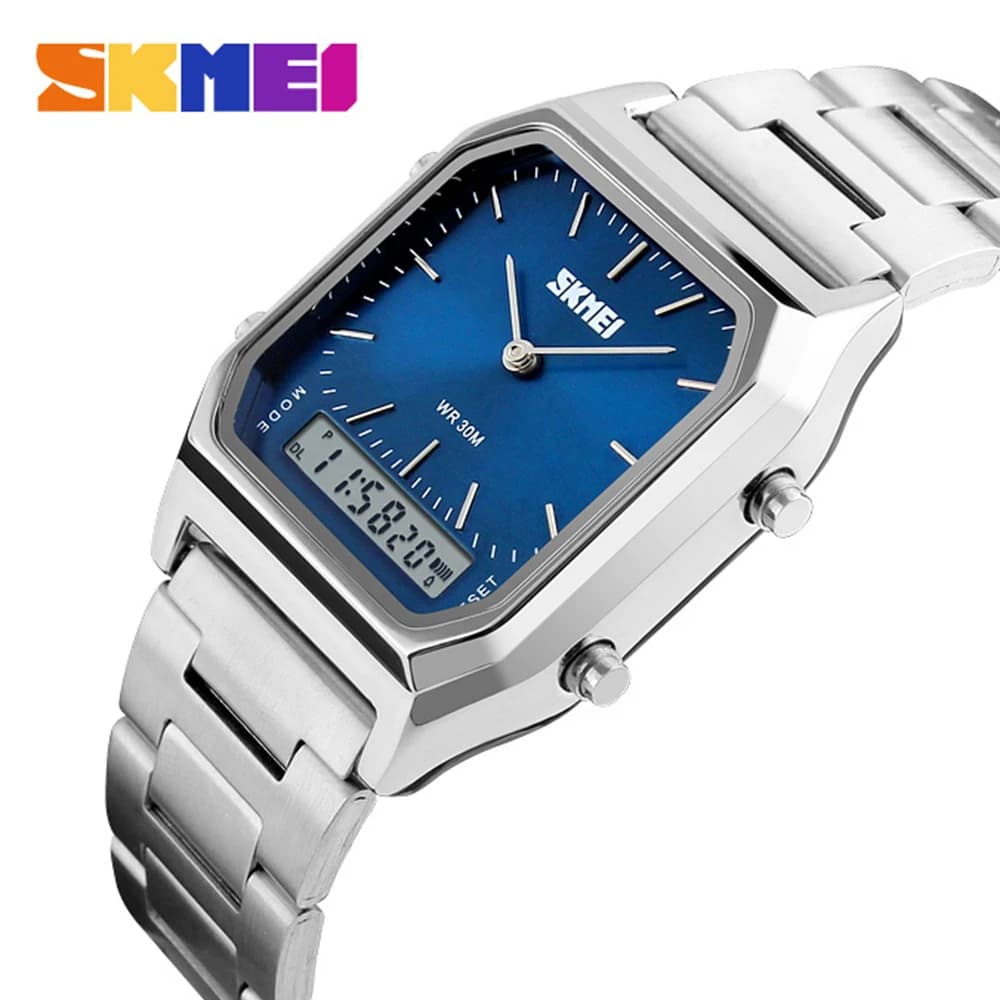 Skmei orologio da uomo al quarzo orologi da polso digitali da uomo moda Casual orologio da uomo cinturino in acciaio inossidabile orologi sportivi resistenti a 30M