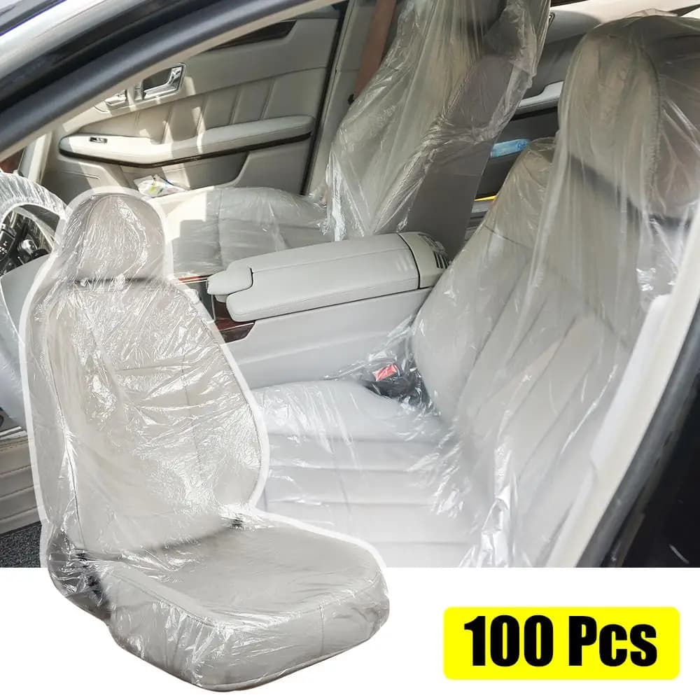 X Autohaux 100/200 Pz Usa E Getta Trasparente Anti-Polvere Seggiolino Auto Coperture Protettive In Plastica Officina Garage Interni Accessori