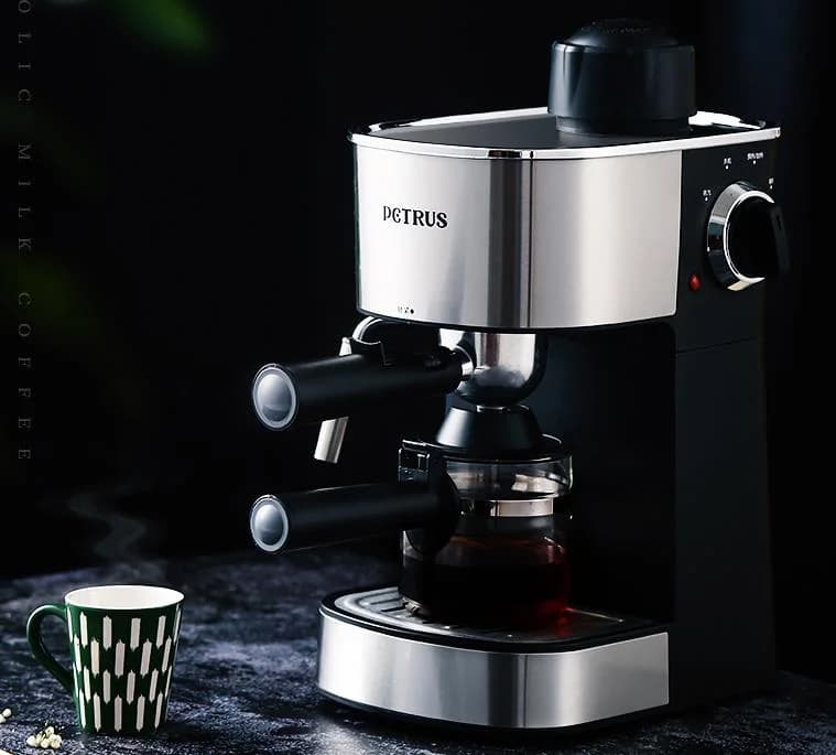230v Petrus household Italian Coffee Maker 5bar Stainless Steel Semi-automatic Coffee Machine pump Steam cafe Maker 0.24L