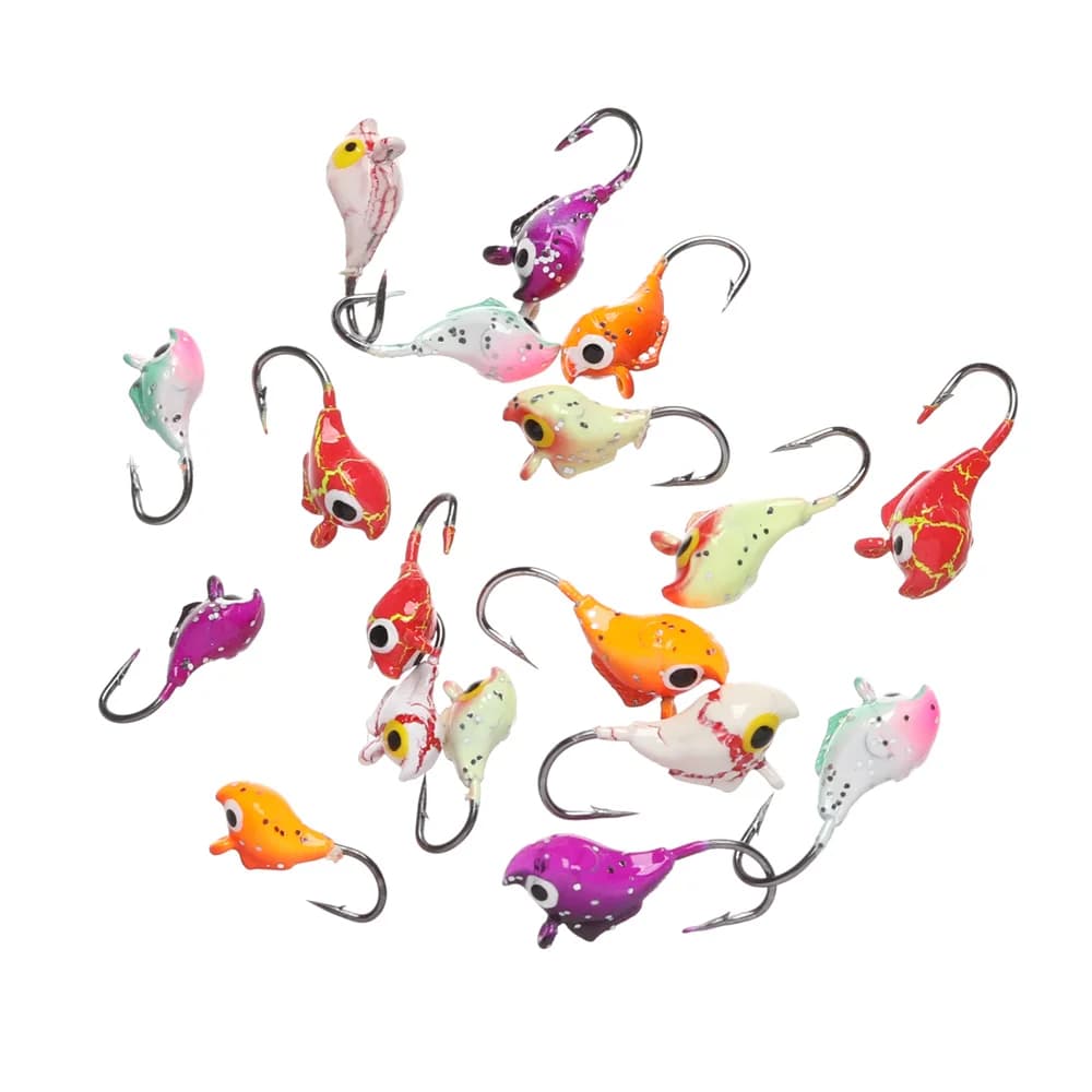 6PCS Winter Ice Fishing Lure esca morbida artificiale 0.5 ~ 1.8g testa di Jig colorata a forma di formiche piccolo amo da pesca sul ghiaccio per verme esca