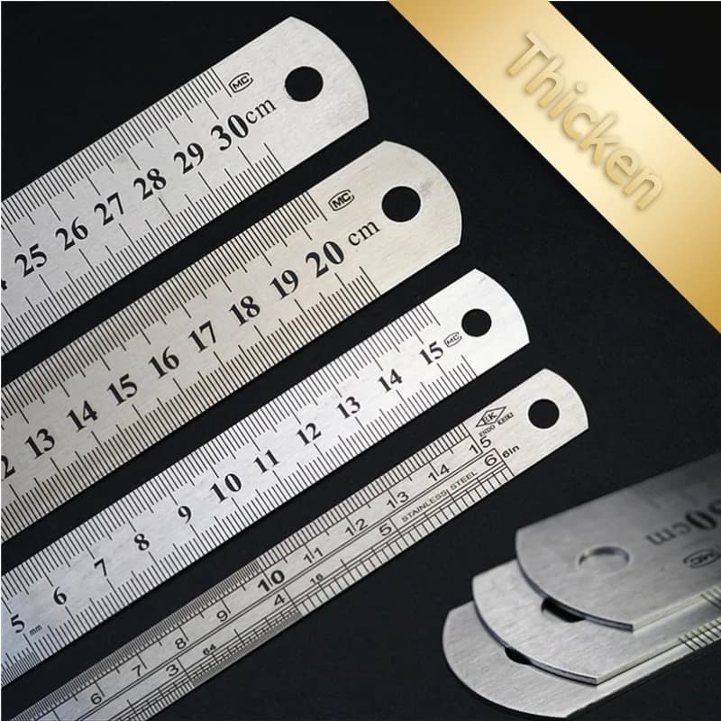 High quality metal ruler The thickened feel is heavy and durable and the laser engraving of the scale Office straight ruler