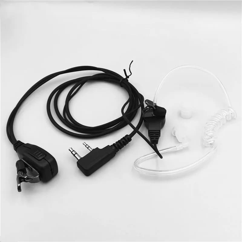 Cuffie di comunicazione a 2 vie, cuffie Woki, auricolare trasparente, walkie talkie, auricolare dell'FBI, due fili PTT acustico