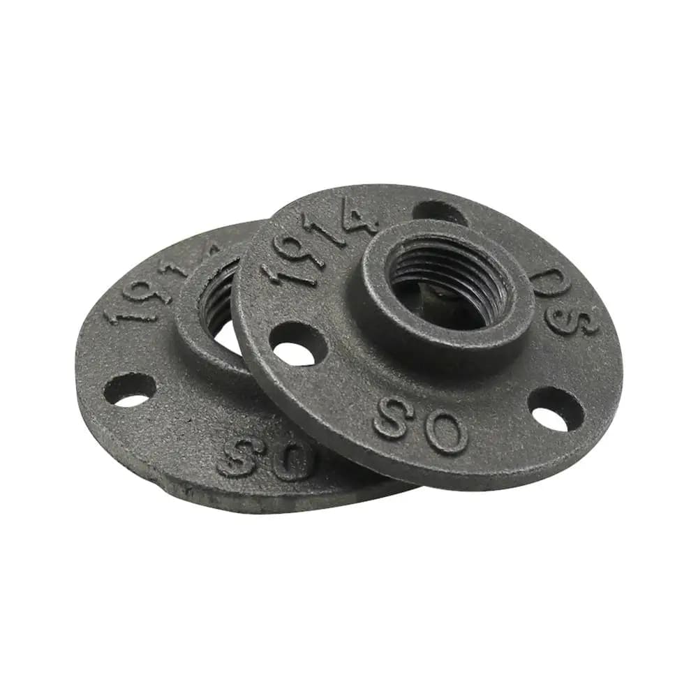Garden of 1/2 "3/4" 1 "Decoration Iron Flange Malleable Floor/wall Flange Cast Iron Pipe Fittings Three holes BSP Thread 1Pc