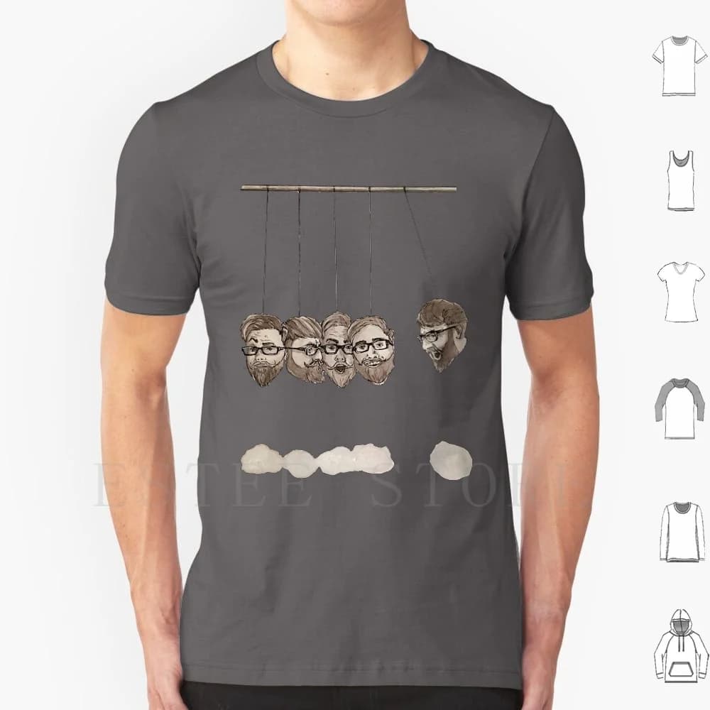 L'umore Altalena Pendolo T Shirt Stampa Cotone Ritratto Umore Altalena Inktober 2019 Surrealismo Inchiostro Acrilico Giorno 9 Pigma Micron Daler