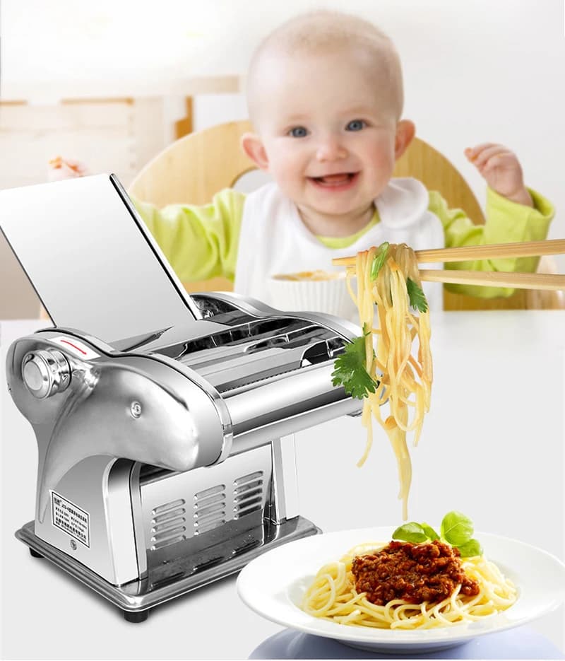 220V Elettrico Noodle Che Fa Macchina In Acciaio Inox Pasta Maker Taglio Affettatrice Noodle Pressing Macchina Taglierina di Pasta 1-3 Lama