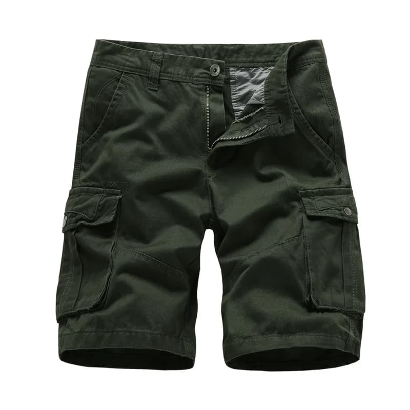 2026 Summer Men's Multi Pocket Military Cargo Shorts Male Cotton Green Mens Casual Tactical Shorts Short Pants No Belt