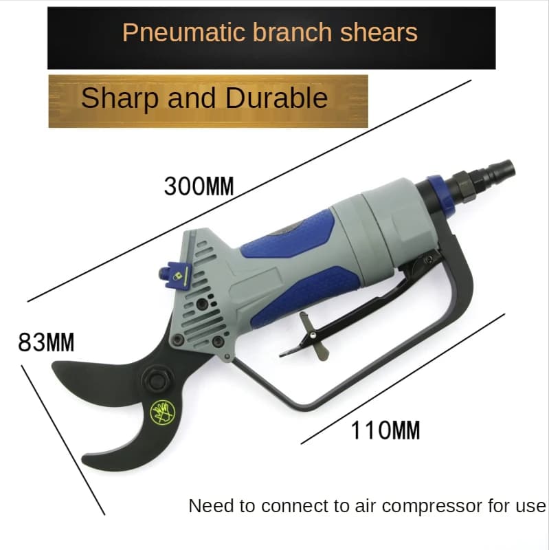 Pneumatic pruning shears are used for gardening tire tools for pruning branches and grass shears