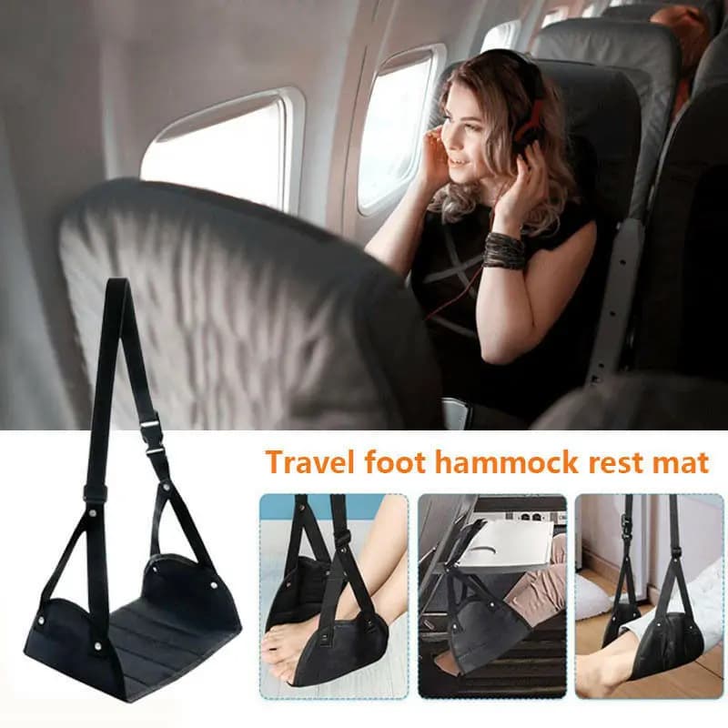 Amaca da viaggio portatile per aereo, sedia da riposo per ufficio, casa, viaggio all'aperto, poggiapiedi per gambe, amaca, mobili comodi