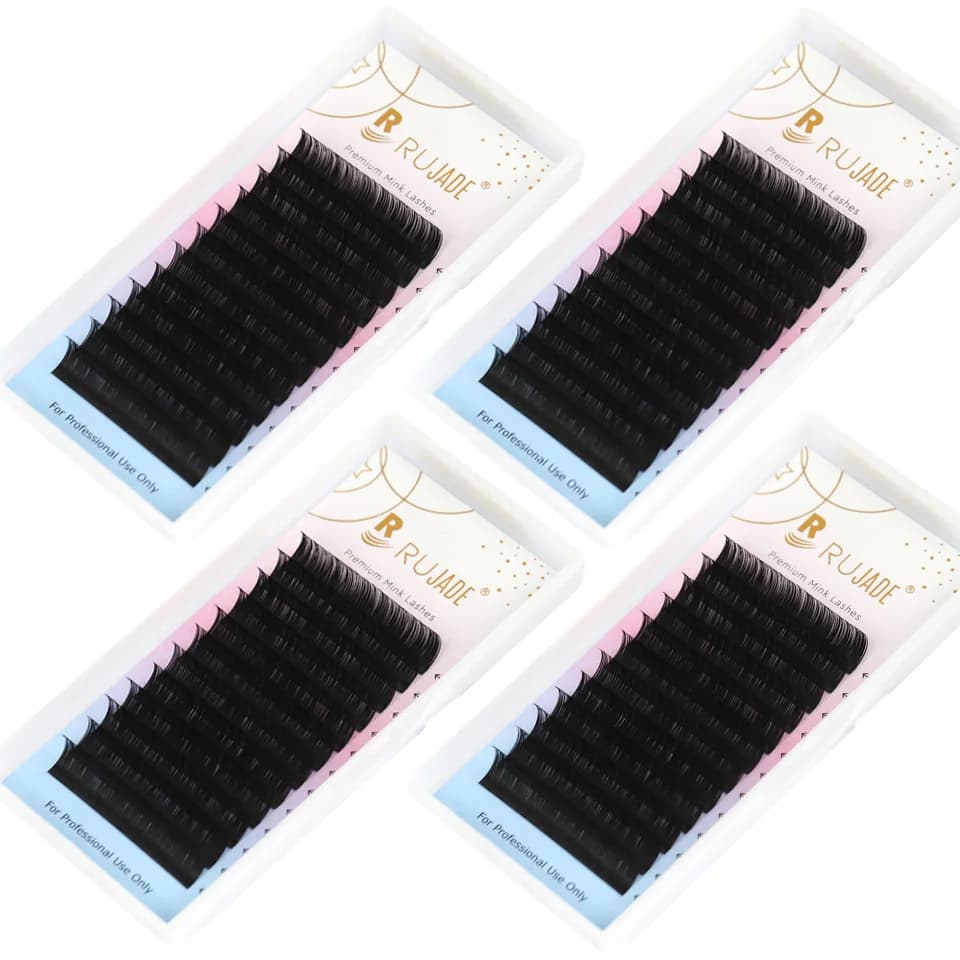Lashrujade Individual eyelashes extension in fake mink Regular classical eyelashes Extension Russian volume for professional makeup