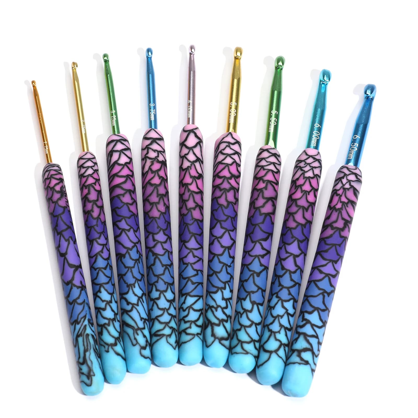 Hot Sirena Uncinetto Set Impugnatura ergonomica 9 pezzi Crochet per maglieria 2.25-6.5MM Aghi per uncinetto Filine e lana So Tessuto 2021