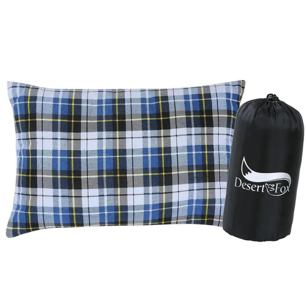 Desert & Fox camping pillow folding cotton travel pillow, portable light sleeping bag cushions with camping case, hiking
